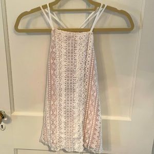 NWT WHITE LACE OVERLAY TANK TOP AQUABLOOMINGDALES